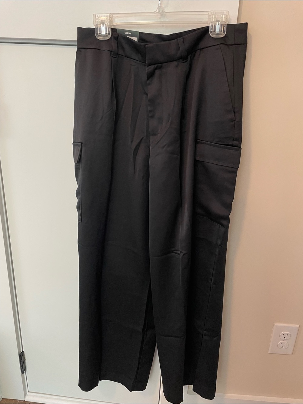 DKNY Black women’s wide leg silky Trousers